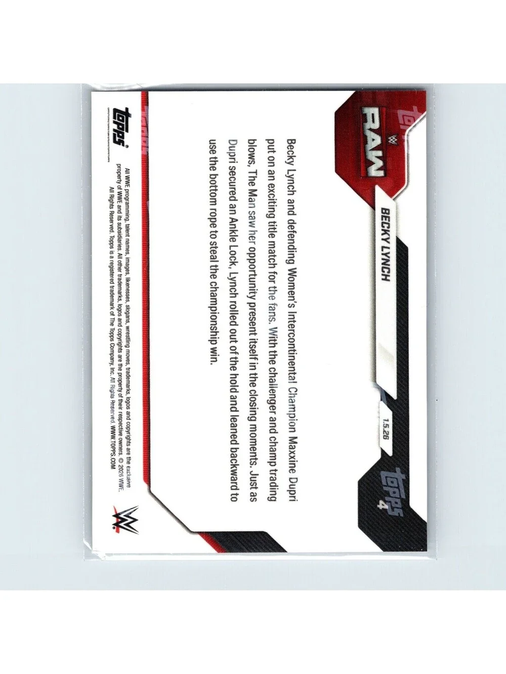 2026 Topps Now WWE - Becky Lynch #4 - 